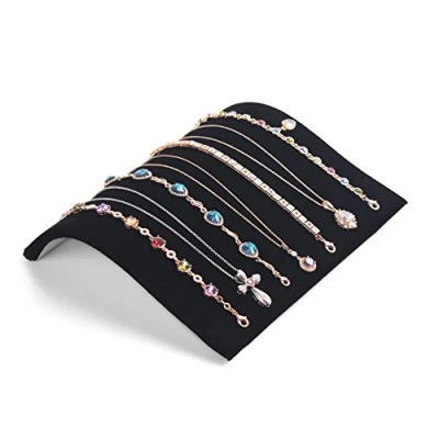 Afbeelding van Halskettingstandaard van fluweel, sieradenstandaard, organizer voor halskettingen, armbanden, enkels, hangers, 19 x 19,7 cm, zwart, fluweel