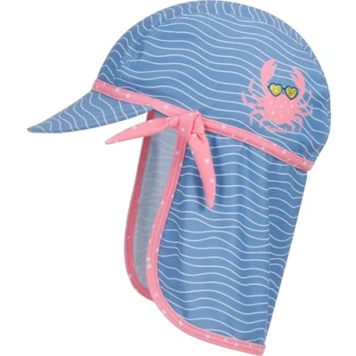 Afbeelding van Playshoes UV zonnepet voor meisjes Krab Lichtblauw/roze maat M (51CM)