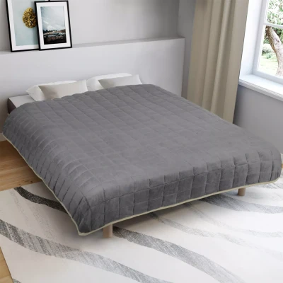 Afbeelding van IDMarket Verzwaringsdeken, 150 x 200 cm, Celeste, tweekleurig, grijs en crème, 7 kg