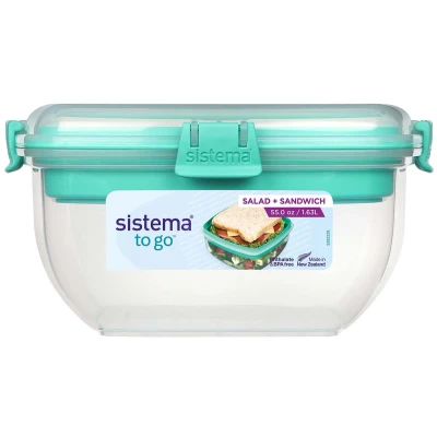 Afbeelding van Sistema To Go Salad &amp; Sandwich Slakom Met Boterhamlade 1.63l