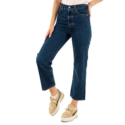 Image de Levi&#039;s Femme Jeans Ribcage Straight Ankle, Dark Mineral, 26W / 29L