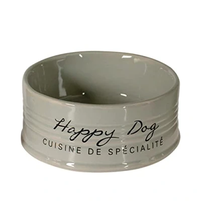 Afbeelding van Duvoplus Drinkbak Hond Eetkom Stone Happy Dog 300ml Ø10,5 Grijs 1st