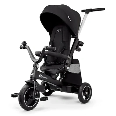 Afbeelding van Kinderkraft EASYTWIST Driewieler met duwstang 360 draaibare Zwart