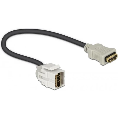 Afbeelding van Keystone module HDMI (v) 250 haaks met korte kabel versie 1.4 (4K 30Hz) / wit 0,30 meter