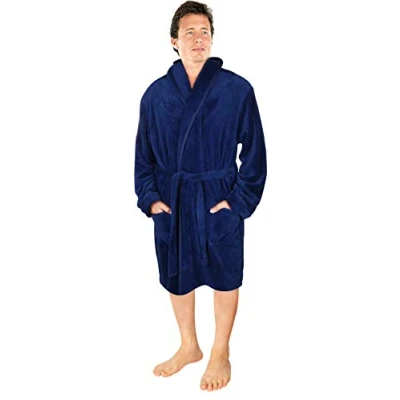 Afbeelding van NY Threads Herenkamerjas met sjaalkraag, zachte en behaaglijke nachtkleding huiskleding, grijs.