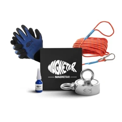 Afbeelding van Magnetar magnetische visset 800 kg Dubbelzijdige vismagneet met touw/handschoenen/lijm Neodymium voor vissen