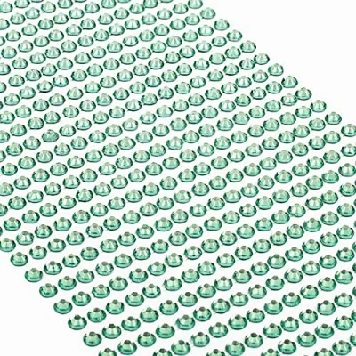 Afbeelding van Movoja 880 stuks mintgroene ronde strass stenen, 4 mm, stickers om te versieren en knutselen, decoratieve stenen op plakken, knutselstenen, mintgroen