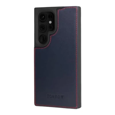 Afbeelding van TORRO Compatibel met Samsung Galaxy S24 Ultra 5G, beschermhoes van hoogwaardig leer (blauw)