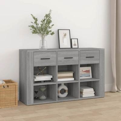 Afbeelding van vidaXL Dressoir 100x30x59,5 cm bewerkt hout grijs sonoma eikenkleurig