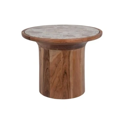 Afbeelding van Leitmotiv Bijzettafel Tubo Bruin Ø45cm Scandinavisch