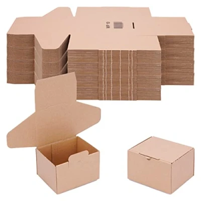 Afbeelding van verpacking 100 stuks vouwdozen bruin 120 x 80 mm (buitenmaat 125 105 85 mm) WP 10 verzenddozen DHL Hermes DPD GLS