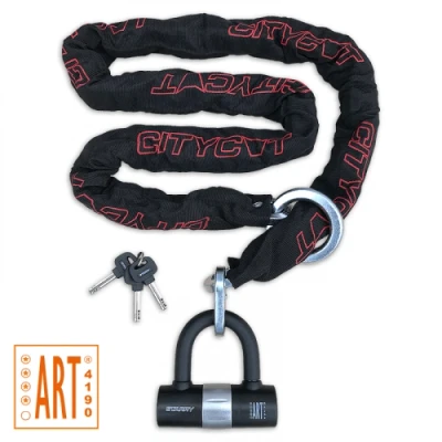 Afbeelding van Citycat Kettingslot ART**** 180cm x10.5mm. met loop en mini beugelslot