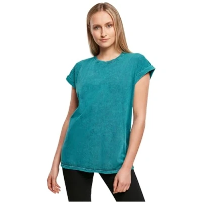 Afbeelding van Build Your Brand Acid Washed Extended Shoulder T shirt voor dames