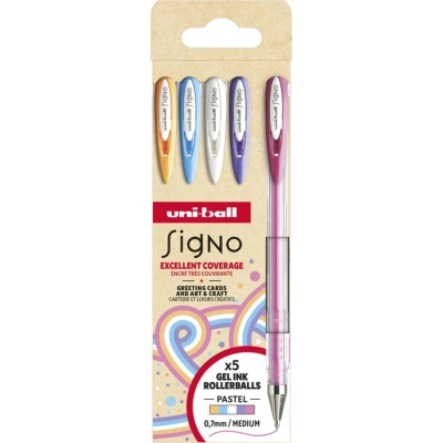 Afbeelding van Uni ball roller Signo Pastel, medium punt, geassorteerde kleuren, etui