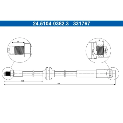 Afbeelding van Remslang ATE 24.5104 0382.3, voor o.a. VOLVO, MAZDA