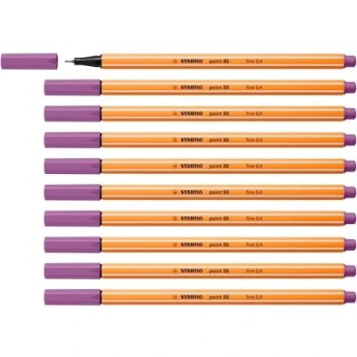 Afbeelding van STABILO point 88 Premium Fineliner Fine 0,4 mm Pruim Paars Doos 10 stuks