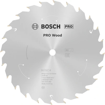 Image de BOSCH 2608837679 lame de scie circulaire Standard pour bois scies sans fil 165 x 10 1.5/1.0 mm, 24T