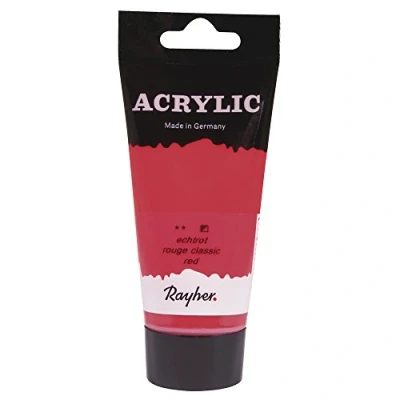 Afbeelding van Rode acrylverf/hobbyverf op waterbasis 75 ml Schilderen/knutselen Voor kinderen en volwassenen