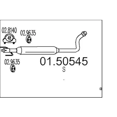 Afbeelding van MTS 01.50545 Middendemper 1300 TOYOTA: Yaris I Hatchback