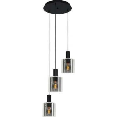 Afbeelding van EGLO Gorosiba Hanglamp E27 Ø 41 cm rookglas Zwart