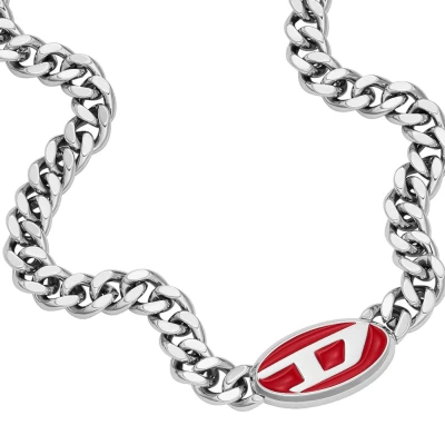 Afbeelding van Diesel Schakelketting met logo DX1446040 in de kleur Zilver
