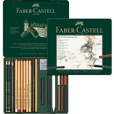 Afbeelding van Faber Castell Pitt Monochrome set 21 delig FC 112976
