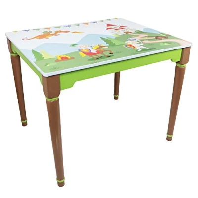 Afbeelding van Teamson Kids Houten Tafel Voor Kinder Kinderslaapkamer Accessoires Ridder &amp; Draak Ontwerp