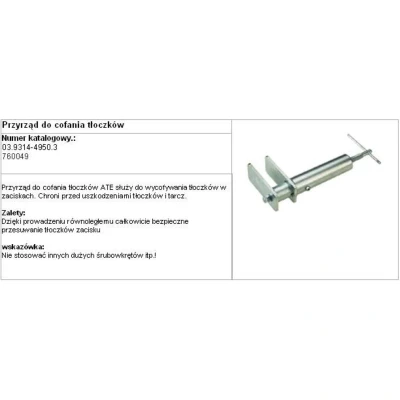 Afbeelding van ATE 03.9314 4950.3 Bijstelgereedschap, remklauwzuiger