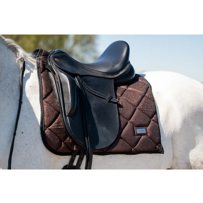 Image de HB Tapis de Selle Mahonie Glitter Dressage Acajou Full
