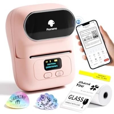 Afbeelding van Phomemo M110 labelapparaat Bluetooth barcodeprinter mini thermische labelprinter draagbare printer voor kleding, supermarkt, detailhandel enz., compatibel met Android