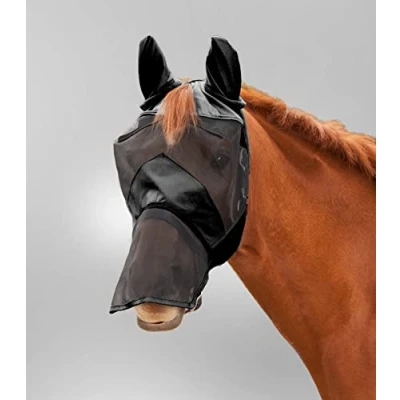Afbeelding van Waldhausen Vliegenmasker Premium met Oren Zwart XFull