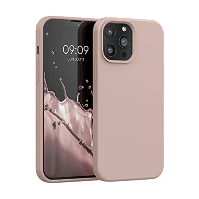 Afbeelding van kwmobile telefoonhoesje geschikt voor Apple iPhone 13 Pro Max Hoesje met siliconen coating Smartphone case in oudroze