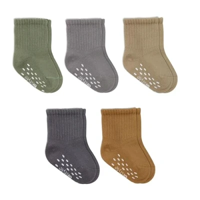 Afbeelding van bistyle Antislip sokken van biologisch katoen voor baby&#039;s, antislipsokken pasgeborenen, jongens, meisjes, tennis, sport, Groen