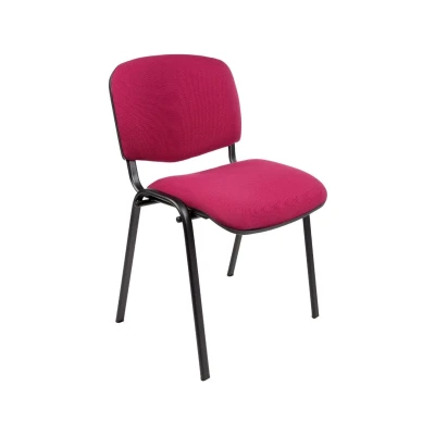 Afbeelding van Vergaderstoel of conferentiestoel basic zwart frame zonder armleuningen Bordeaux stof