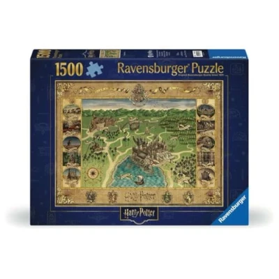 Image de Puzzle 1500 pièces Ravensburger Harry Potter La carte de Poudlard
