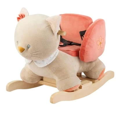 Afbeelding van Nattou Kat Lana Schommelpaard Hobbelpaard 60x30x45 cm Zand Beige