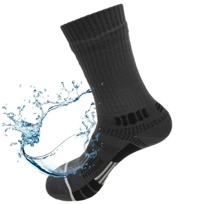 Afbeelding van Kadem® Waterdichte sokken voor watersport, wintersport, kamperen, vissen, trekking, zeilen, wandelen, golf, hardlopen, fietsen, raften, Wudu Mest Corap, roeien, grijs.