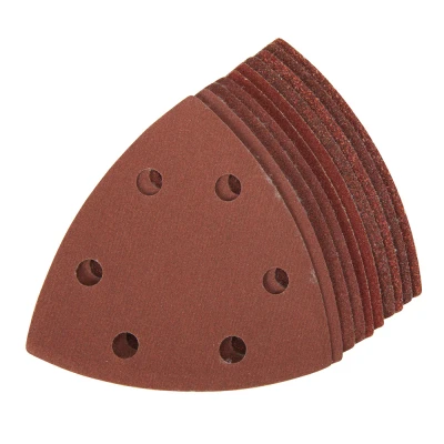 Afbeelding van Silverline 90 mm driehoekige klittenband schuurvellen, 10 pak 4 x 60, 2 80, 120, 240 korrelmaten