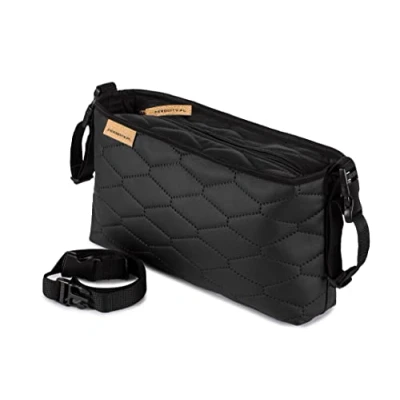 Afbeelding van Leren kinderwagen organizer met zwarte stenen [075]