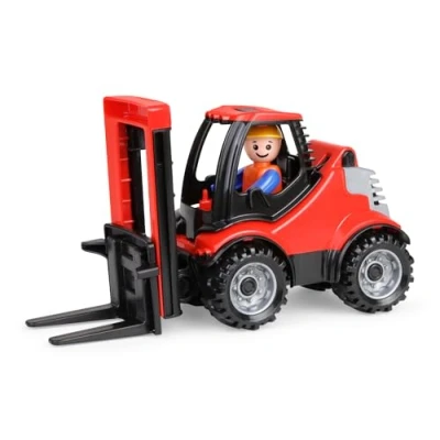 Afbeelding van Lena 01627 Truckies heftruck stevig kindervoertuig ca. 22 cm lang voor kinderen vanaf 2 jaar robuust zandbakvoertuig strand en kinderkamer