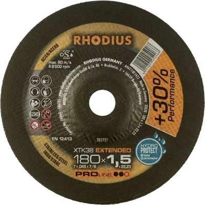 Afbeelding van RHODIUS 205721 Doorslijpschijf gebogen 180 mm 1 stuk(s) RVS, Staal