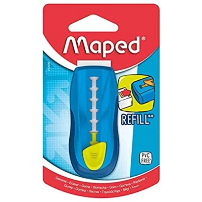 Afbeelding van MAPED Universele gum wit met beschermhoes navulbare zonder ftalaten pvc kleur: blauw