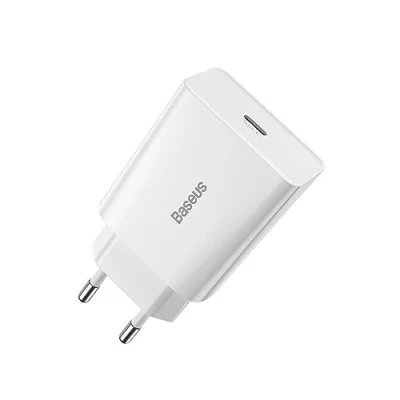 Afbeelding van Baseus Mini 20W USB C Snellader Power Delivery Adapter Wit