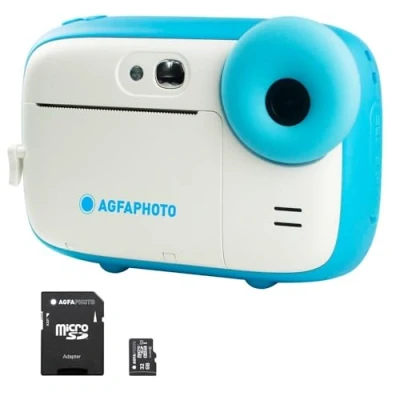 Afbeelding van AGFA photo Pack Realikids Instant Cam + 1 carte Micro SD 32GB Appareil Instantané Enfant, Ecran LCD 2,4&#039;, Batterie Lithium, Miroir Selfie et filtre Bleu