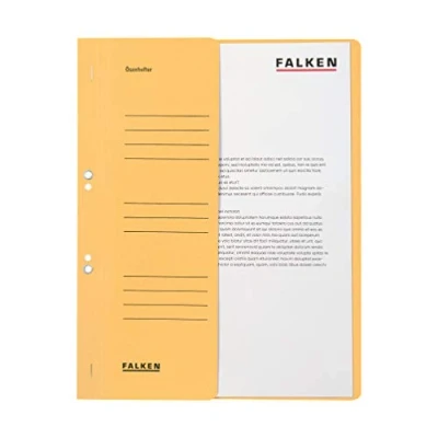 Afbeelding van Falken 80000540001F Oogjesmap, 50 stuks, voor gebruik in een map, met hefboomhendel, A4, halve omslag, 250 g/m², chamois