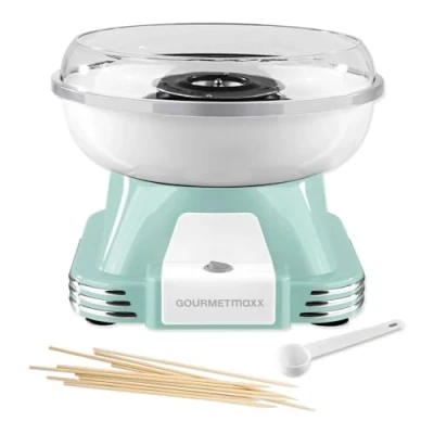Afbeelding van GOURMETmaxx Suikerspinmachine munt/wit