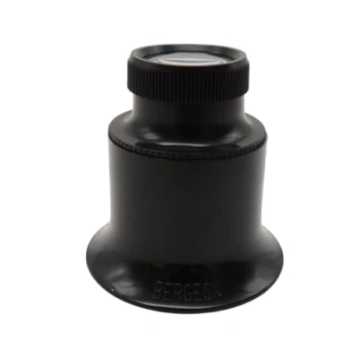 Afbeelding van Bergeon 1458 A 12 Vergrootglas met dubbele lens, x vergroting, zwart.