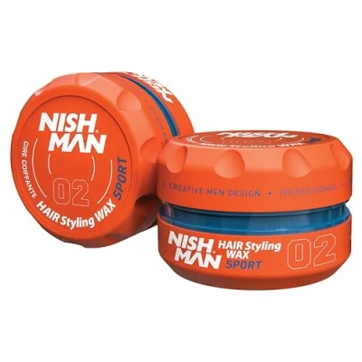 Image de NISHMAN Cire de Coiffage pour Hommes 02 Sport 150g Parfum Fruits Tropicaux Fini Brillant Naturel Tenue Forte Gel Cheveux Aqua Wax Contrôle et Définition Longue Durée
