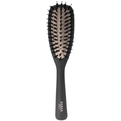 Afbeelding van PARSA Beauty Professionele borstel met werkzame stoffen keratine + biotine (smalle/lange haarborstel), haarborstel voor het gladmaken en verzorgen, krullende haarborstel,