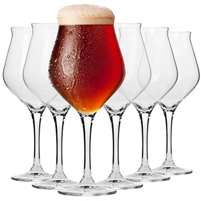 Afbeelding van Krosno Tulpenglazen, 6 stuks, 420 ml, collectie Avant Garde, perfect voor thuis, feesten, vaatwasmachinebestendig